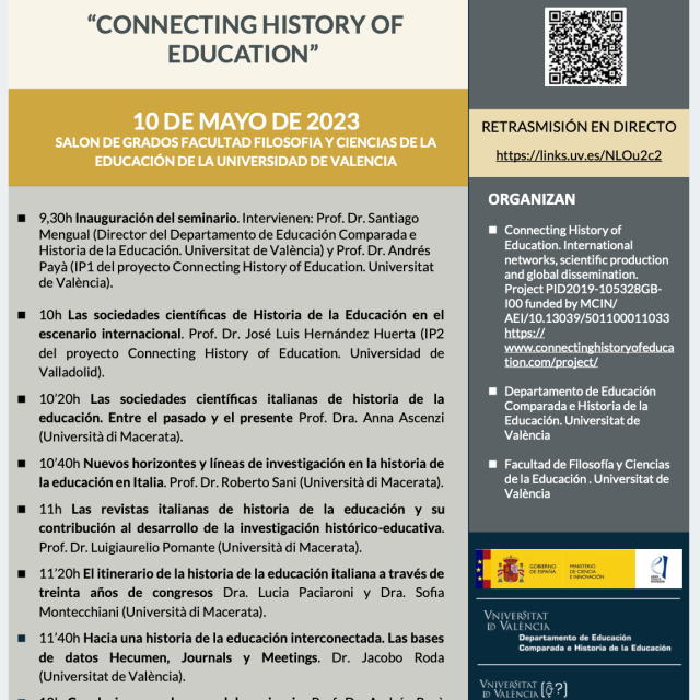 Grabación del seminario Connecting History of Education celebrado en Valencia