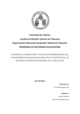 Estudio de la producción y evolución historiográfica de los movimientos sociales estudiantiles y docentes en las revistas científicas de historia de la educación